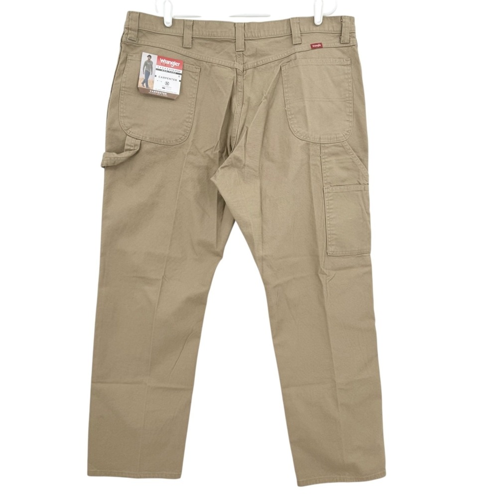 Wrangler Men's Heritage Low Stretch Relaxed Tan Carpenter Pants Size 42x32 NWT